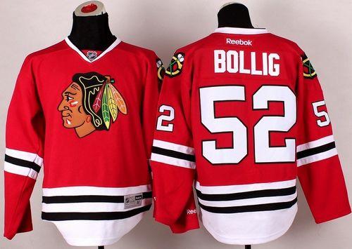 Blackhawks #52 Brandon Bollig Red Stitched NHL Jersey