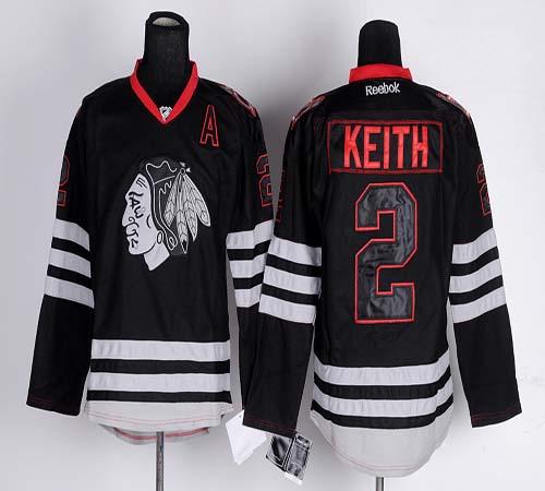 Blackhawks #2 Duncan Keith Black Ice Stitched NHL Jersey