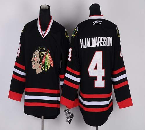 Blackhawks #4 Nikals Hjalmarsson Black Stitched NHL Jersey