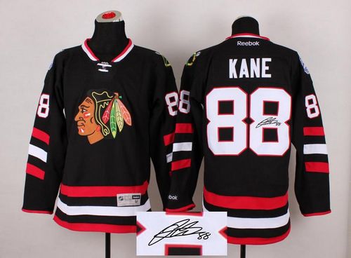 Blackhawks #88 Patrick Kane Black Autographed Stitched NHL Jersey