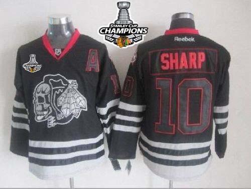 Blackhawks #10 Patrick Sharp New Black Ice Stanley Cup Champions Stitched NHL Jersey