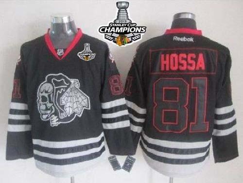 Blackhawks #81 Marian Hossa New Black Ice Stanley Cup Champions Stitched NHL Jersey
