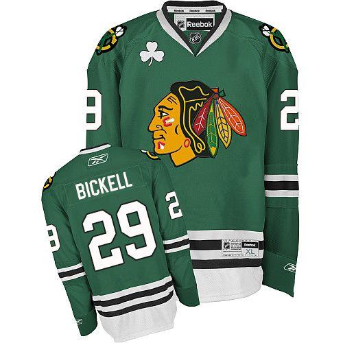 Blackhawks #29 Bryan Bickell Green Stitched NHL Jersey