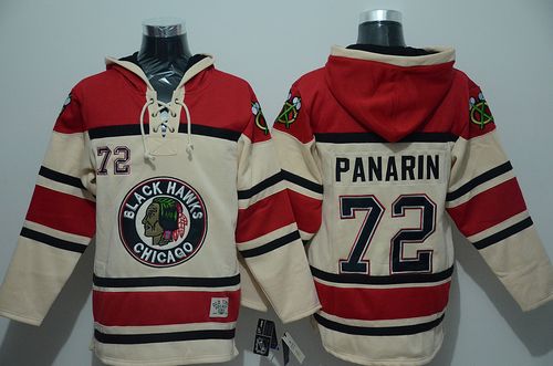 Blackhawks #72 Artemi Panarin Cream Sawyer Hooded Sweatshirt Stitched NHL Jersey