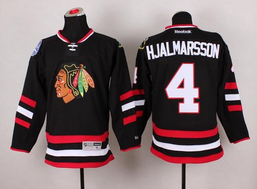 Blackhawks #4 Niklas Hjalmarsson Black 2014 Stadium Series Stitched NHL Jersey