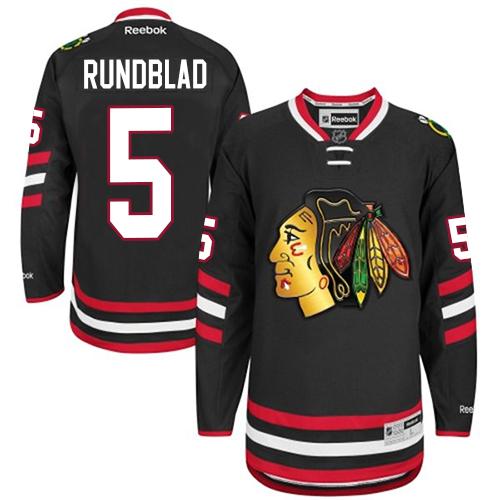 Blackhawks #5 David Rundblad Black 2014 Stadium Series Stitched NHL Jersey
