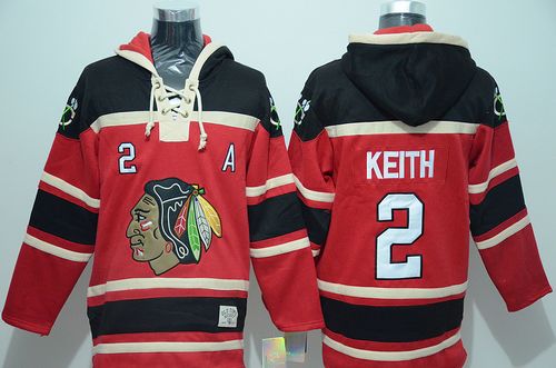 Blackhawks #2 Duncan Keith Red Sawyer Hooded Sweatshirt Stitched NHL Jersey
