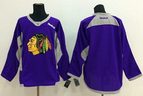 Blackhawks Blank Purple Hockey Fights Cancer Stitched NHL Jersey