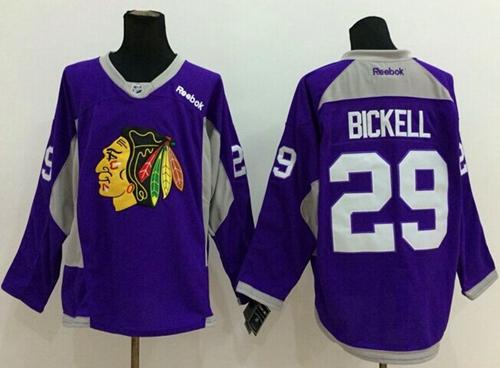 Blackhawks #29 Bryan Bickell Purple Hockey Fights Cancer Stitched NHL Jersey
