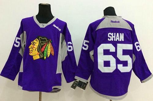 Blackhawks #65 Andrew Shaw Purple Hockey Fights Cancer Stitched NHL Jersey