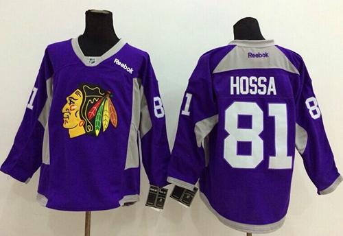 Blackhawks #81 Marian Hossa Purple Hockey Fights Cancer Stitched NHL Jersey