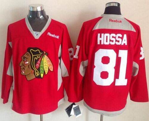 Blackhawks #81 Marian Hossa Red Practice Stitched NHL Jersey