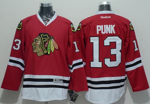Blackhawks #13 CM Punk Red Stitched NHL Jersey