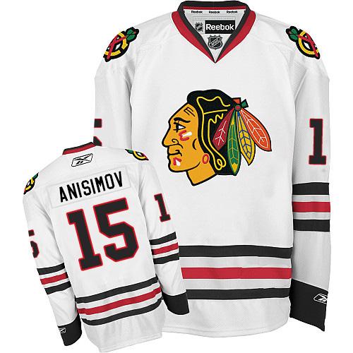 Blackhawks #15 Artem Anisimov White Stitched NHL Jersey