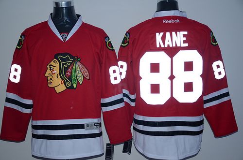 Blackhawks #88 Patrick Kane Toews Red Reflective Version Stitched NHL Jersey