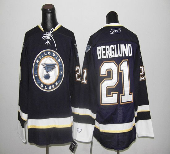 Blues #21 Berglund Dark Blue Stitched NHL Jersey