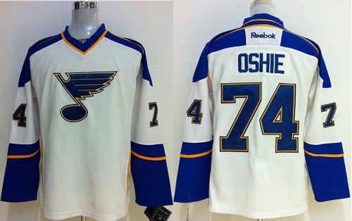Blues #74 T.J Oshie White Stitched NHL Jersey