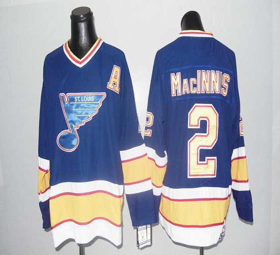 Blues CCM Throwback #2 Macinnis Blue Stitched NHL Jersey