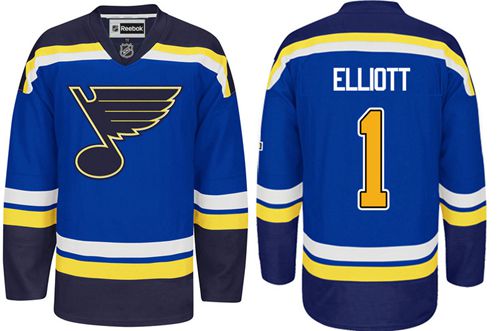 Blues #1 Brian Elliott Light Blue Home Stitched NHL Jersey