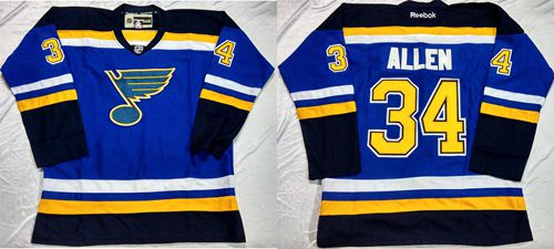 Blues #34 Jake Allen Light Blue Home Stitched NHL Jersey