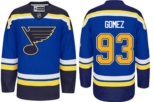 Blues #93 Scott Gomez Light Blue Home Stitched NHL Jersey