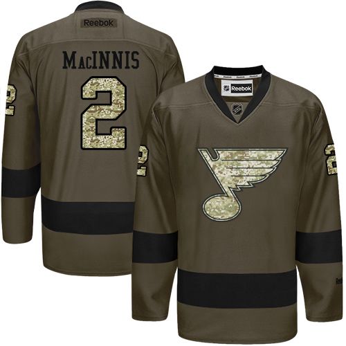 Blues #2 Al MacInnis Green Salute to Service Stitched NHL Jersey