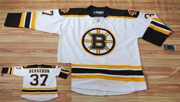 Bruins #37 Patrice Bergeron Stitched White NHL Jersey