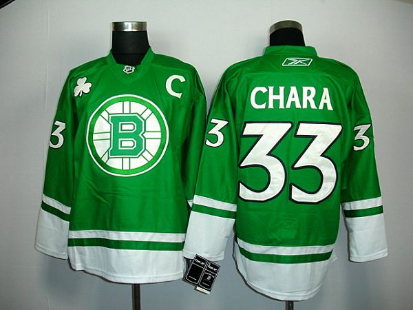 Bruins #33 Chara Green St. Patty's Day Stitched NHL Jersey