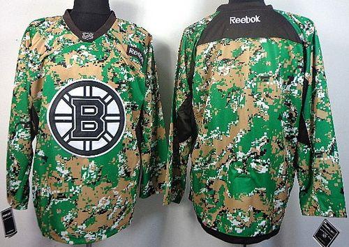 Bruins Blank Camo Veterans Day Practice Stitched NHL Jersey