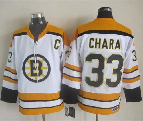Bruins #33 Zdeno Chara White CCM Throwback Stitched NHL Jersey