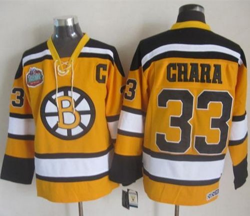 Bruins #33 Zdeno Chara Yellow Winter Classic CCM Throwback Stitched NHL Jersey