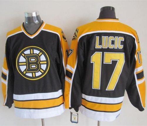 Bruins #17 Milan Lucic Black CCM Throwback New Stitched NHL Jersey