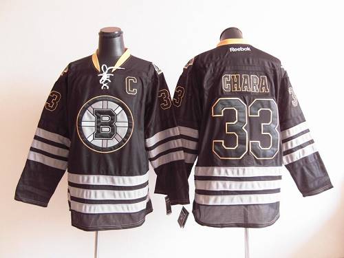Bruins #33 Zdeno Chara Black Ice Stitched NHL Jersey