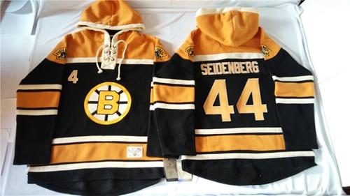 Bruins #44 Dennis Seidenberg Black Sawyer Hooded Sweatshirt Stitched NHL Jersey