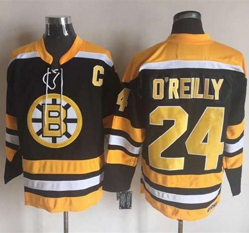 Bruins #24 Terry O'Reilly Black/Yellow CCM Throwback New Stitched NHL Jersey