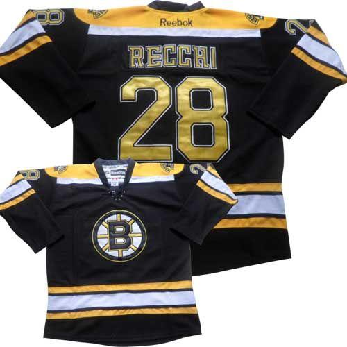 Bruins #28 Mark Recchi Black Home Stitched NHL Jersey