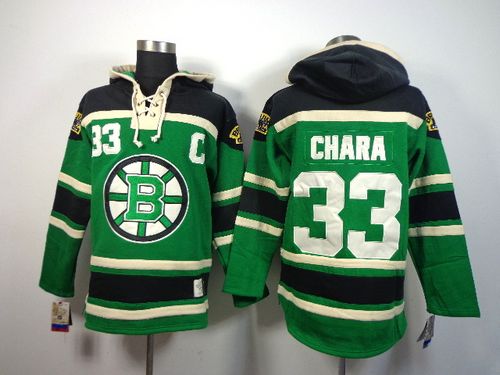 Bruins #33 Zdeno Chara Green St. Patrick's Day McNary Lace Hoodie Stitched NHL Jersey