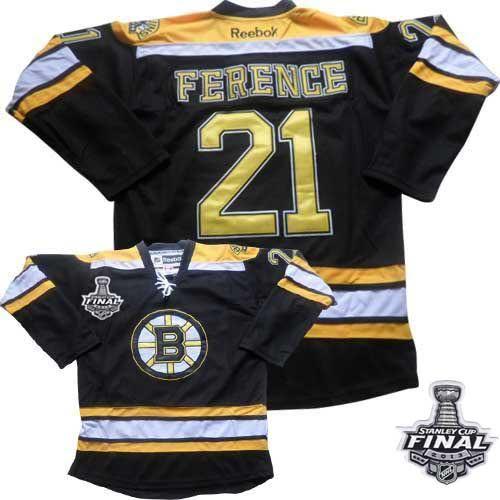 Bruins Stanley Cup Finals Patch #21 Andrew Ference Black Home Stitched NHL Jersey