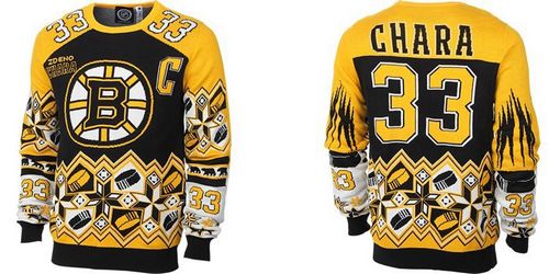 Boston Bruins #33 Zdeno Chara Black/Yellow Men's NHL Ugly Sweater