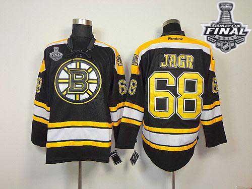 Bruins Stanley Cup Finals Patch #68 Jaromir Jagr Black Home Stitched NHL Jersey