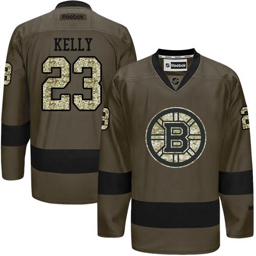 Bruins #23 Chris Kelly Green Salute to Service Stitched NHL Jersey