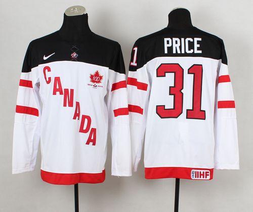 Olympic CA. #31 Carey Price White 100th Anniversary Stitched NHL Jersey