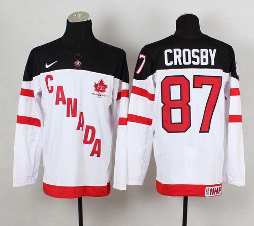 Olympic CA. #87 Sidney Crosby White 100th Anniversary Stitched NHL Jersey