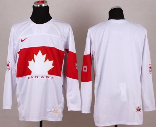 Olympic 2014 CA. Blank White Stitched NHL Jersey