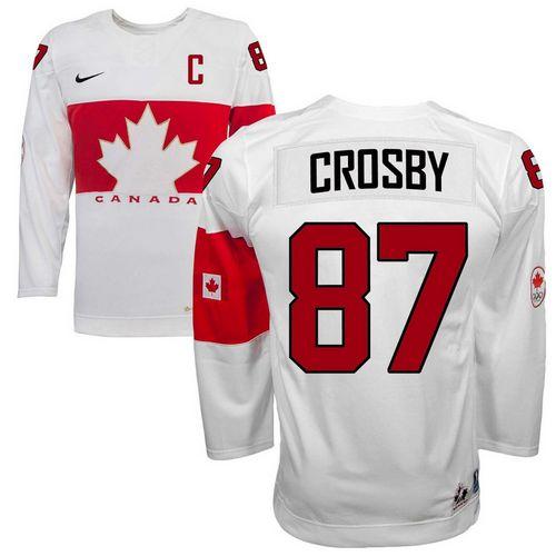 Olympic 2014 CA. #87 Sidney Crosby White Stitched NHL Jersey