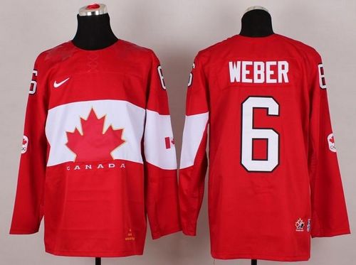Olympic 2014 CA. #6 Shea Weber Red Stitched NHL Jersey