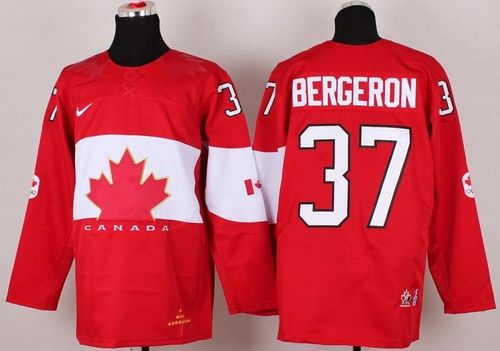 Olympic 2014 CA. #37 Patrice Bergeron Red Stitched NHL Jersey