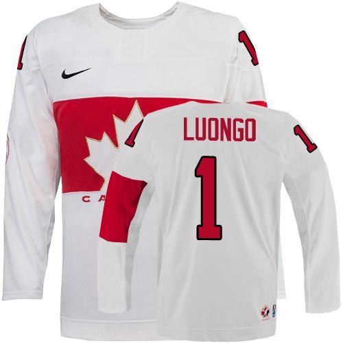 Olympic 2014 CA. #1 Roberto Luongo White Stitched NHL Jersey