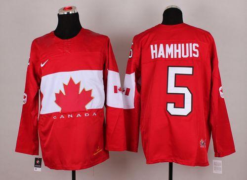 Olympic 2014 CA. #5 Dan Hamhuis Red Stitched NHL Jersey