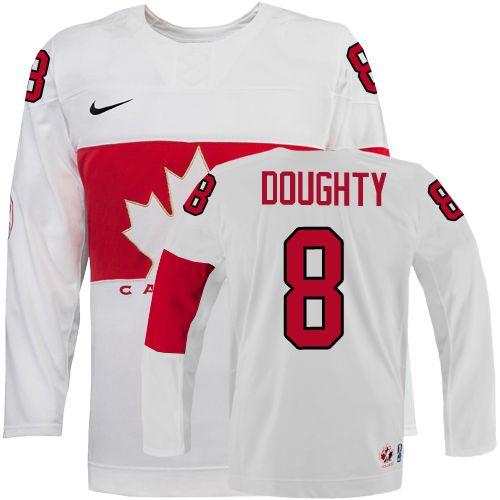 Olympic 2014 CA. #8 Drew Doughty White Stitched NHL Jersey